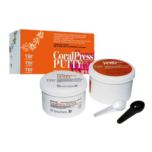 КоралПресс / CoralPress Putty набор стоматологический слепочный голубой 2*300мл (465 гр) TBI-706-03 (старый арт.TBI-706-02) купить