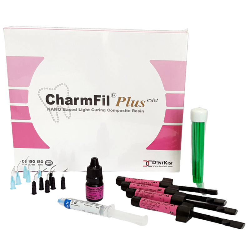 ЧамФил Плюс / CharmFil Plus шприц 4*4гр (А2,А3,В2,UO), CharmBond 5мл, гель для травления CharmEtch 3мл 211589 купить