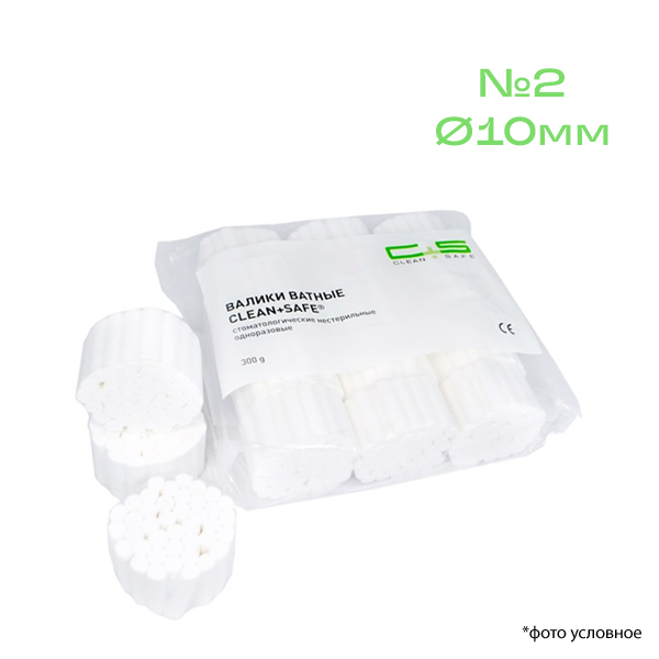 Валики ватные Clean+Safe стомат нестерильные одноразовые №2 купить
