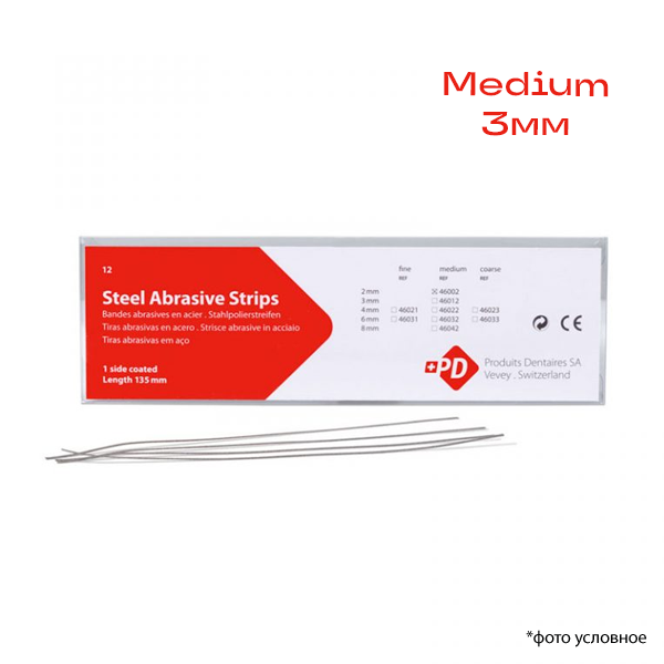 Штрипсы стальные абразивные, medium, 3мм, 12шт, PD купить