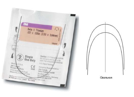 Дуга титано-молибденовая Юнитек Бета III / Unitek Beta III Titanium Archwire OFIII L 021x025 1шт 4301-323 купить
